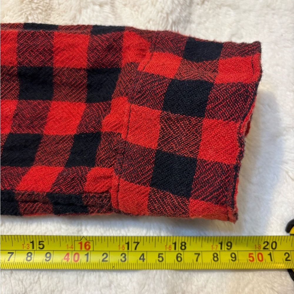 Ralph Lauren Denim & Supply Top Medium RL Tomboy Red Black Buffalo Plaid Rustic - Picture 16 of 16